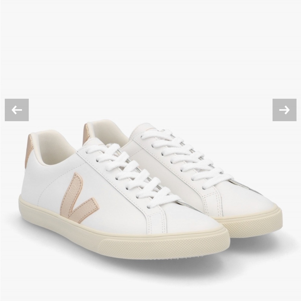 Veja Cream and Tan Sneakers - Picture 2 of 15